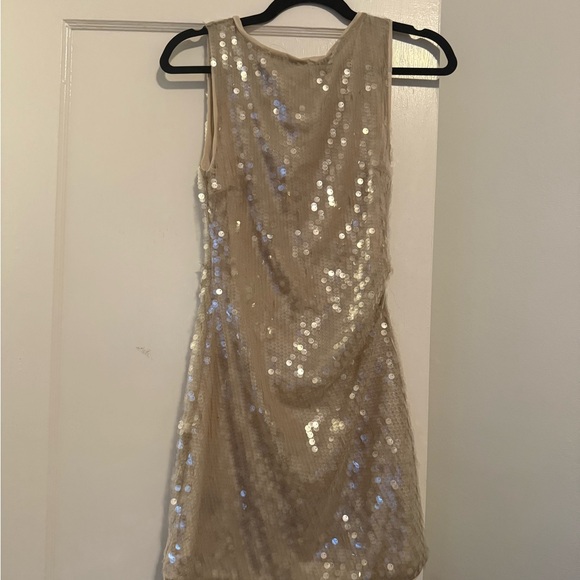 STAUD Champagne Sequin Midi Dress - Picture 2 of 3
